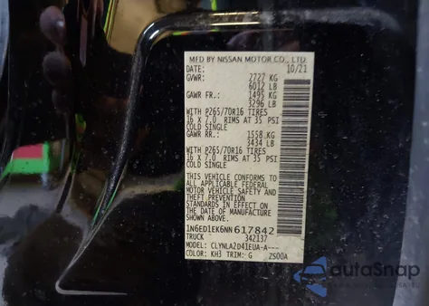 2022 Nissan Frontier S 4X4 from USA, damaged, VIN 1N6ED1EK6NN617842